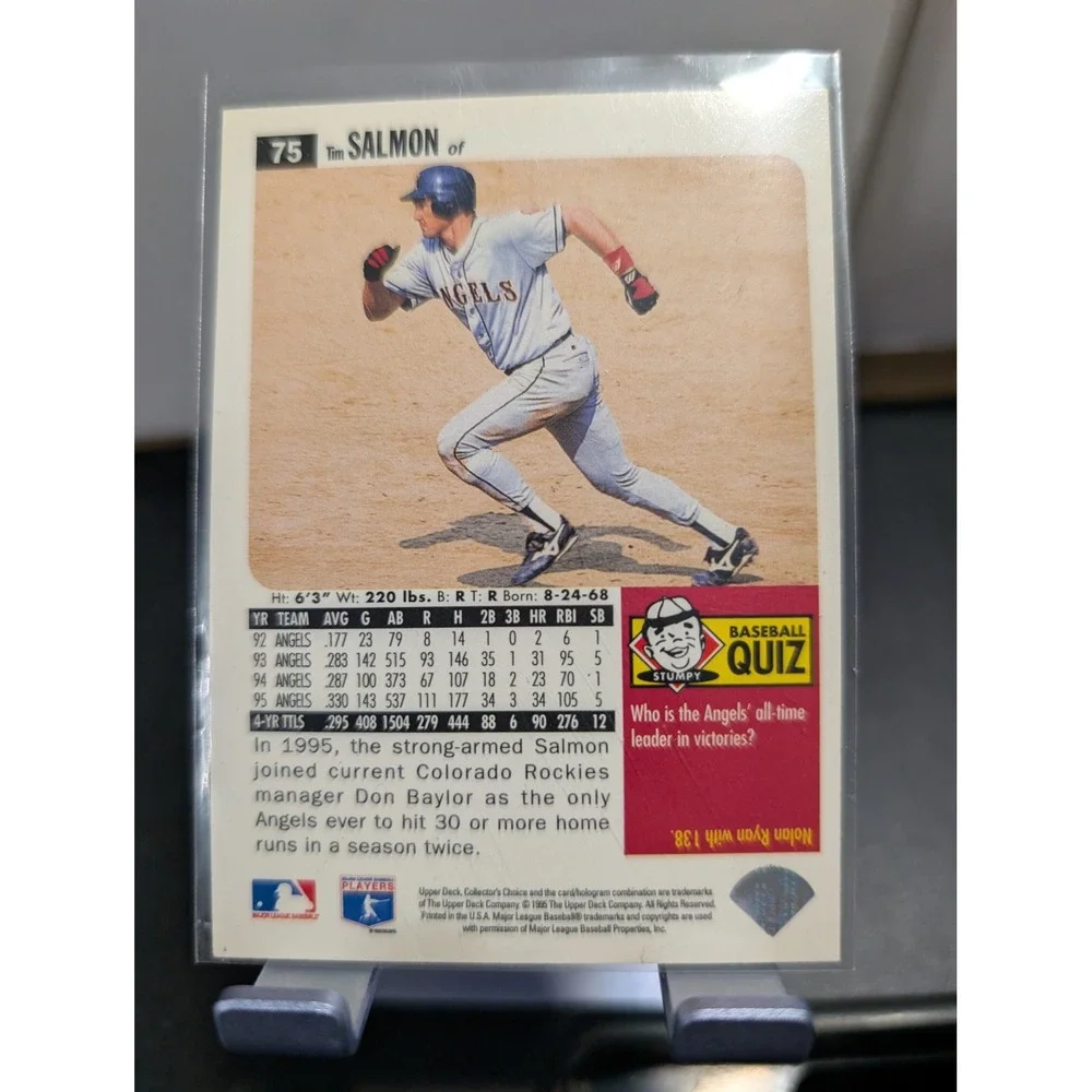 1996 Upper Deck Collector's Choice Tim Salmon 75 California Angels Baseball Card